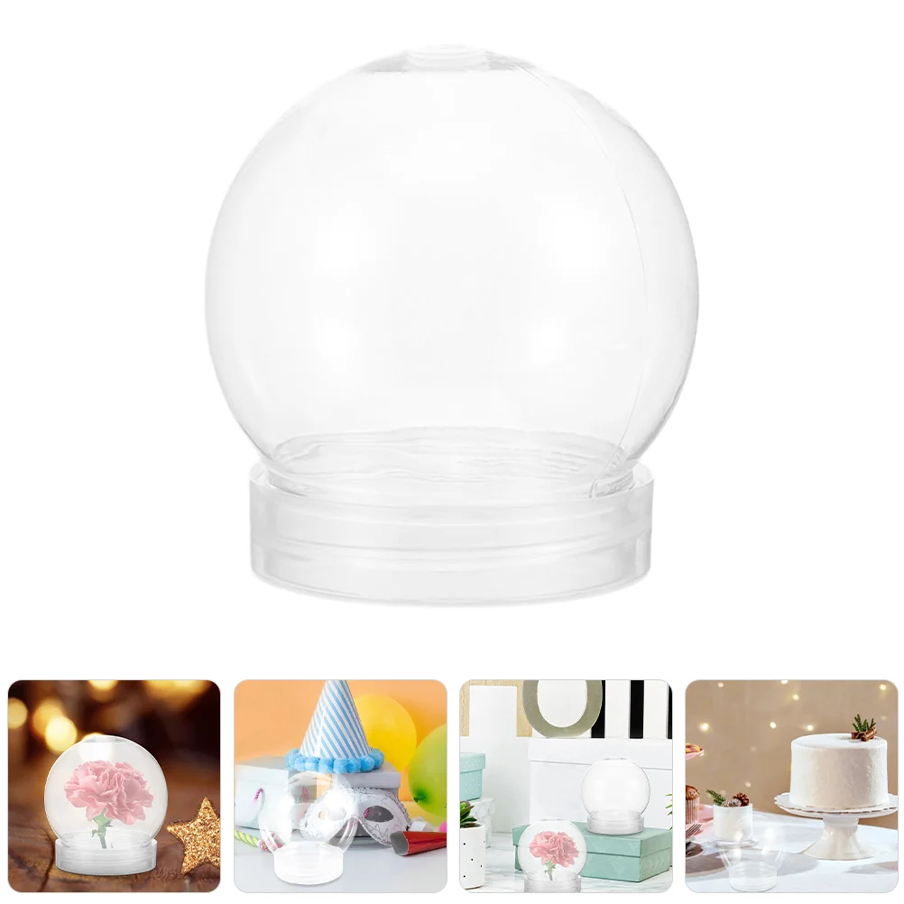 8 Pcs Souvenir Transparent Snowball Bottle Child Christmas Globe Decoration Dome with Lid The Pet Xmas DIY