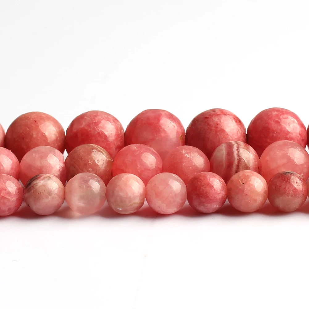 Natural Round Red Rhodochrosite Stone Loose Beads for Jewelry Making Pick Size 6/8/10mm Handmade DIY Bracelet Necklace 15 Inches