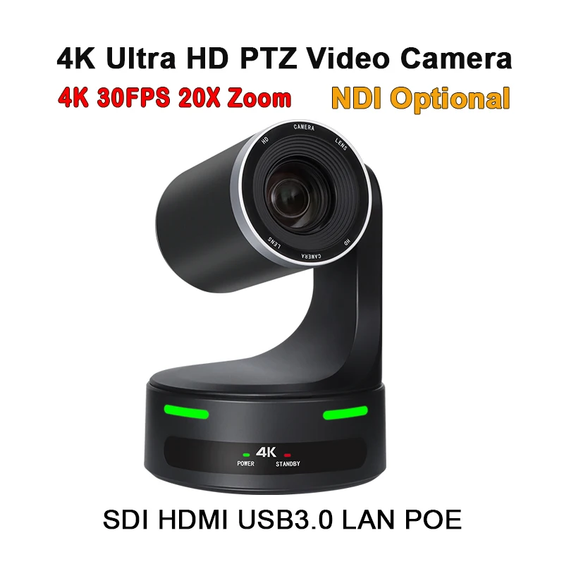 4K30 20x Optical Zoom POE USB HDMI SDI NDI Conference Broadcast PTZ Camera For Meeting/Church/Education