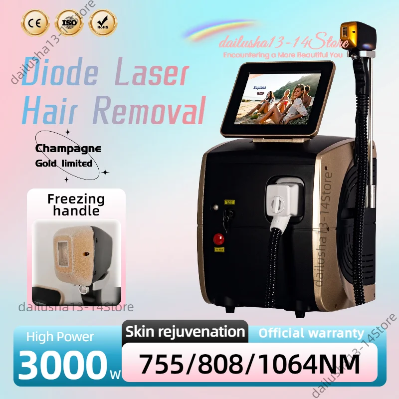 

Ice Platinum Painless Epilator 3 wavelengths Diode Laser Hair Removal Machine Permanent Painless Hair Removal Device