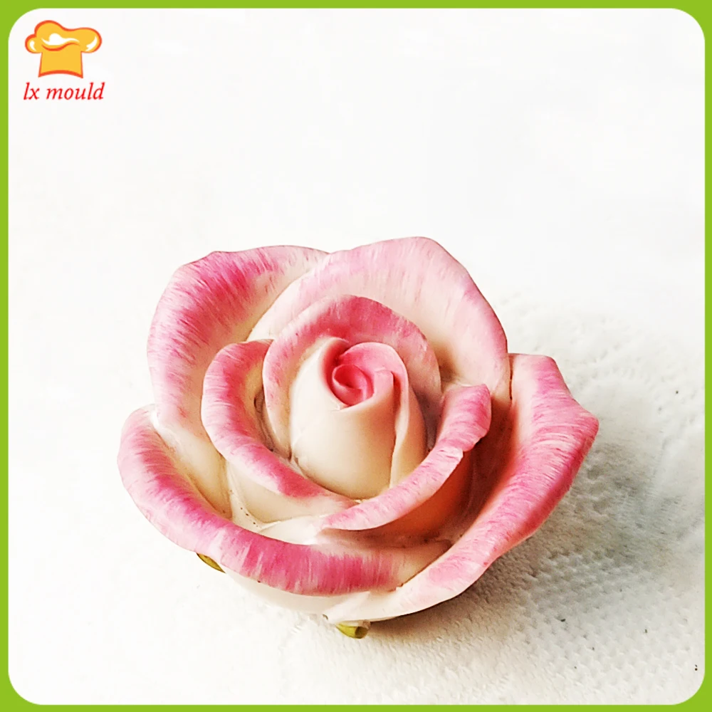 

3D Rose Flower Silicone Fondant Cake Topper Mold Candle soap ice cream Chocolate Candy Baking Mould