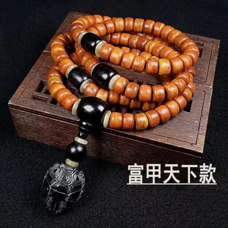 

Yak Bone , Authentic Natural Tibetan Style 108 Bead Buddhist Bracelet Necklace for Men and Women