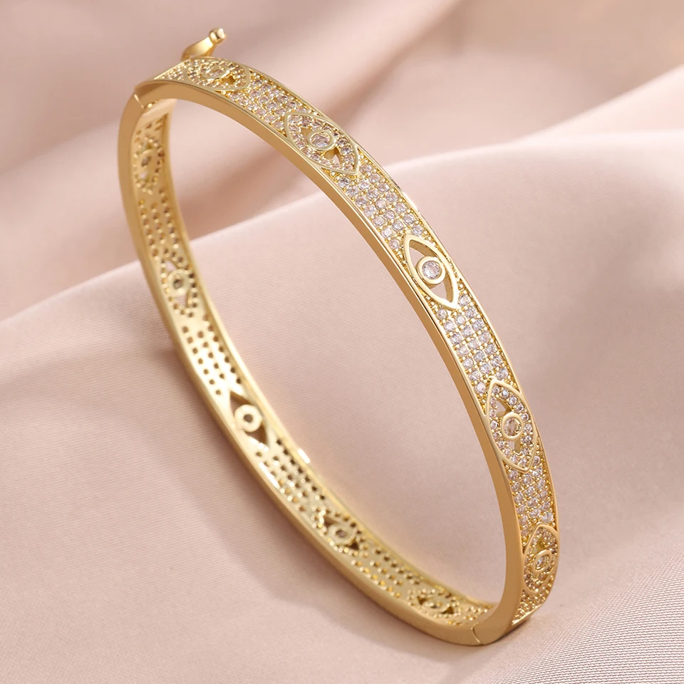 Yupsk 2 Stück/Set glänzendes Zirkonia-Armband-Set aus Kupfer und Edelstahl für Damen und Herren, modische trendige Armreifen, Schmuck, Geschenk – Detail 6