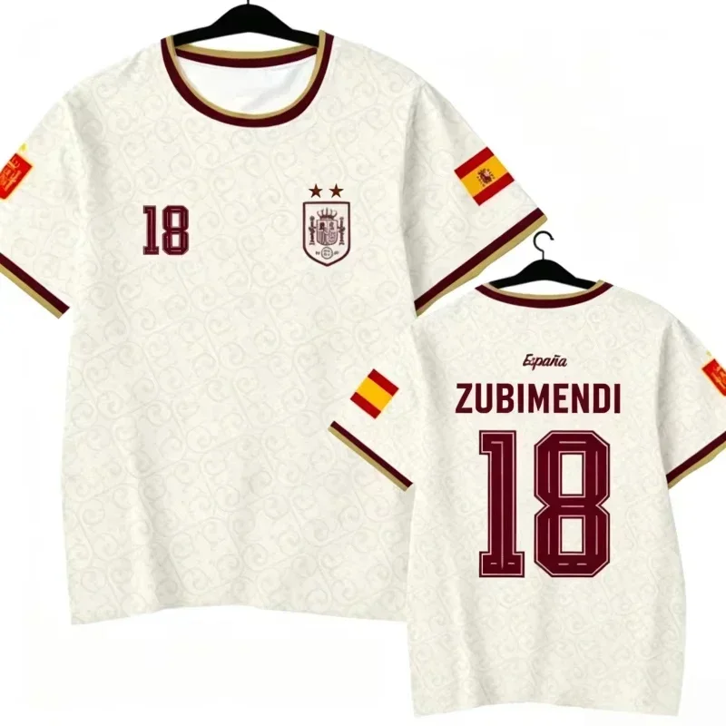 2026 Spanish Football Jersey T-shirt 3D Printed Men and WomenT-shirts Quick-drying Breathable Clothes Family Look Top Training