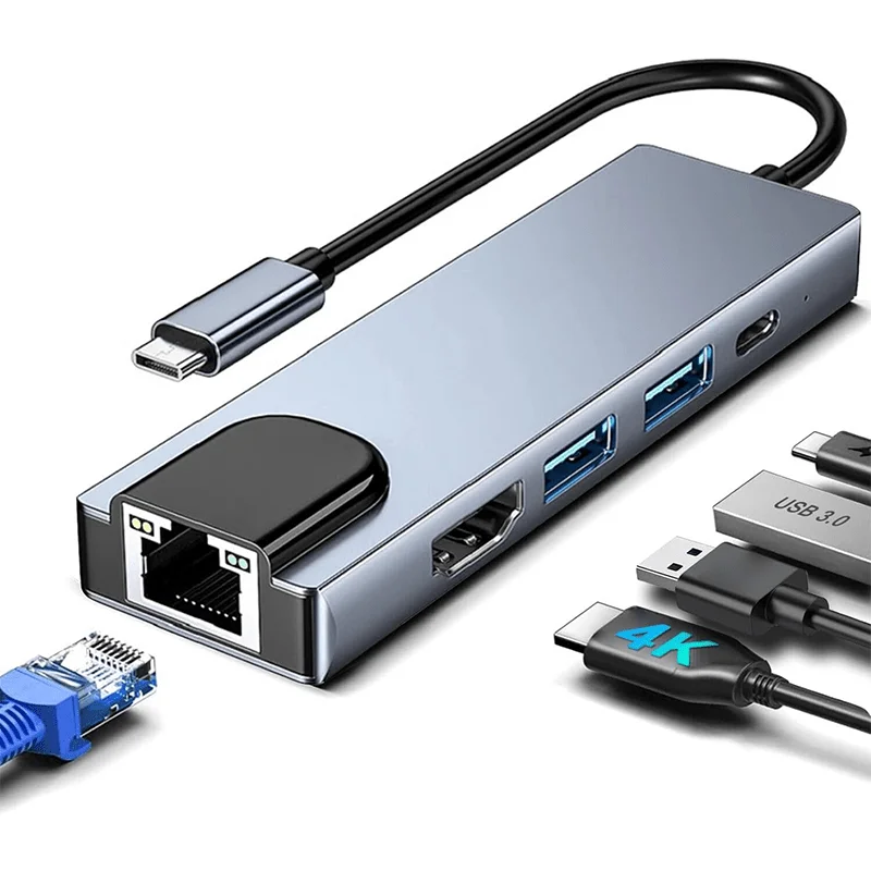 USB-C-Hub Typ C zu 4K HDMI-kompatibel USB 3.0 2.0 PD-Ladestation für MacBook iPad PRO Samsung S20 Dex TV Maus Tastatur – Detail 6