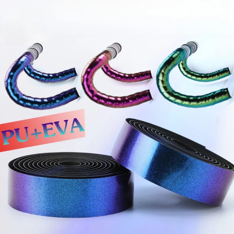 Cinta para manillar de bicicleta de carretera, barras de manillar de ciclo, correa Aurora, antideslizante, Color degradado, correa de absorción de impacto, accesorio para ciclo