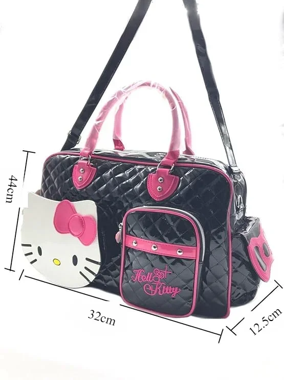 Sanrio Hello Kitty bolso cruzado bonito de dibujos animados de gran capacidad, bolsos de hombro rosas, bolso de mano para mujer y niña, bolso de hombro sencillo