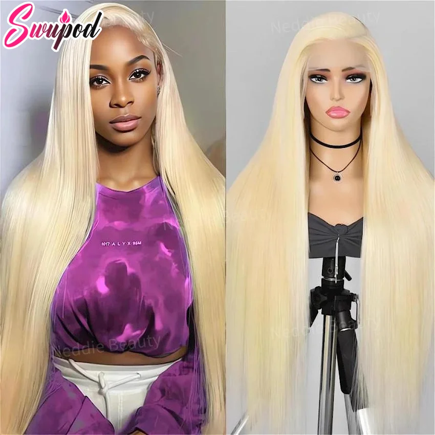 360 Full Lace 613 100% Human Hair Blonde Straight 13x6 Hd Lace Frontal Wig 20 24 26 Inch Brazilian Preplucked Wigs Baby Hairline