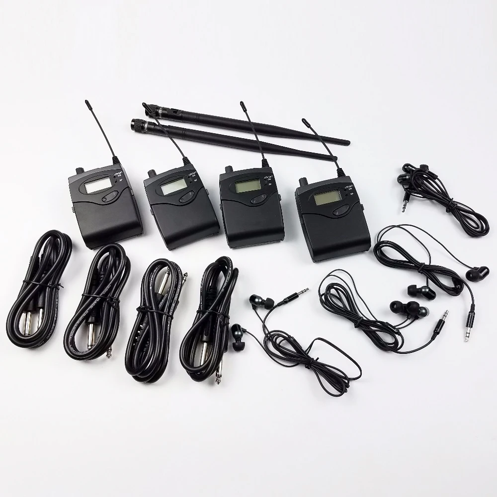 Leicozic اللاسلكية في نظام مراقبة الأذن التوأم الارسال الأذن مراقبة لاسلكية المرحلة عودة SR2050 IEM 4 قطعة استقبال Bodypack