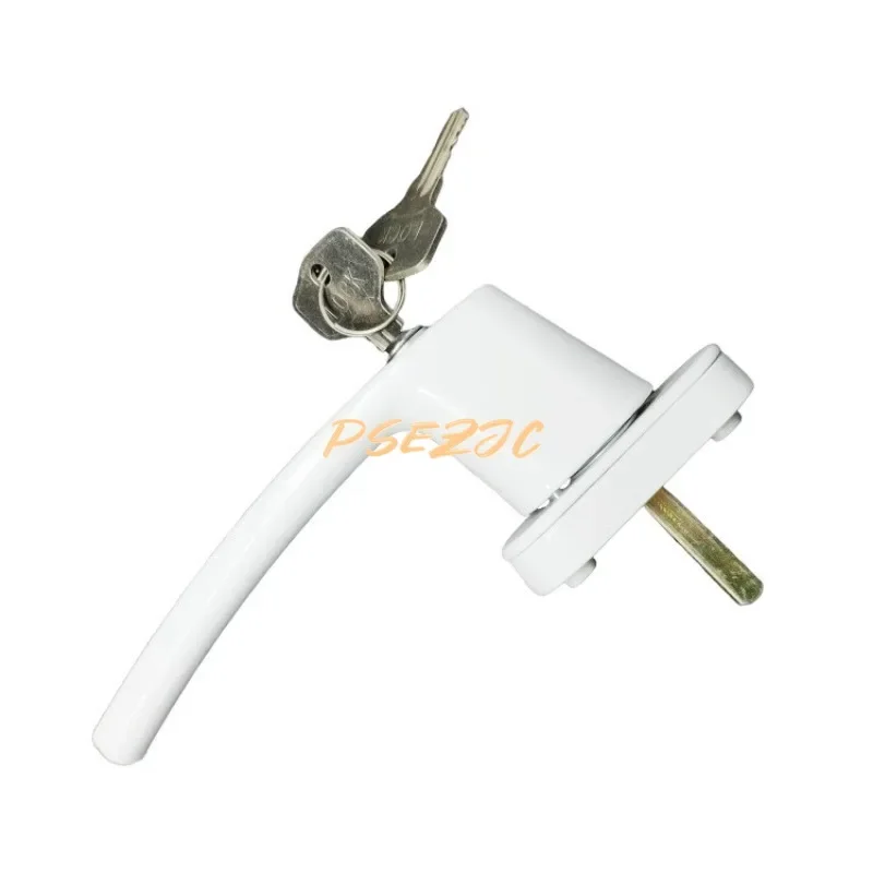 Household Aluminum Alloy Plastic Steel Flat Open Window Handle Transmission Handle with Key Safety Door and Window Lock Handle