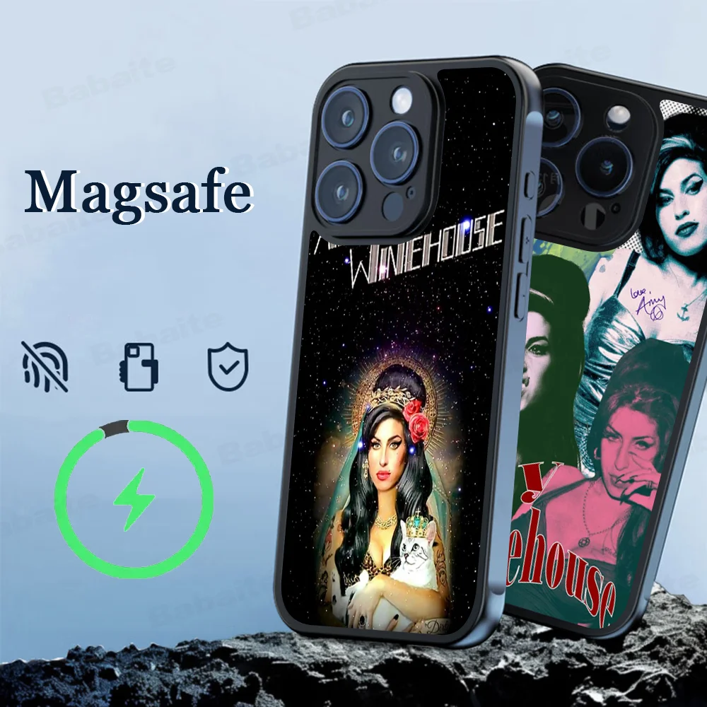 Amy Winehouse Phone Case Magnetic Case For IPhone 16 14 13 12 11 15 Pro Max Plus For Magsafe Wireless Charge Cover