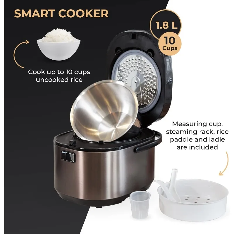 Titanium Grey IH SMART COOKER, Rice Cooker and Warmer, 1.8L, 10 cups of rice, Non-Coating inner pot,Induction Heating