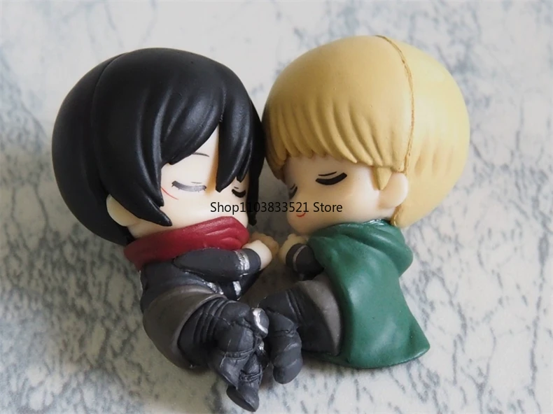 BANDAI Original Attack on Titan Gashapon NemuraseTai Sleep Series Levi Ackerman Eren Kruger Anime Action Figures Model