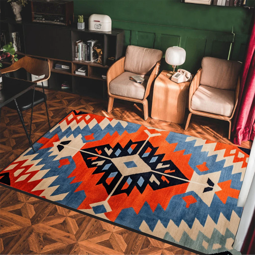 

Ретро-ковер в этническом стиле для гостиной, большой персидский пол, ранний моющийся декоративный Коврик для спальни
