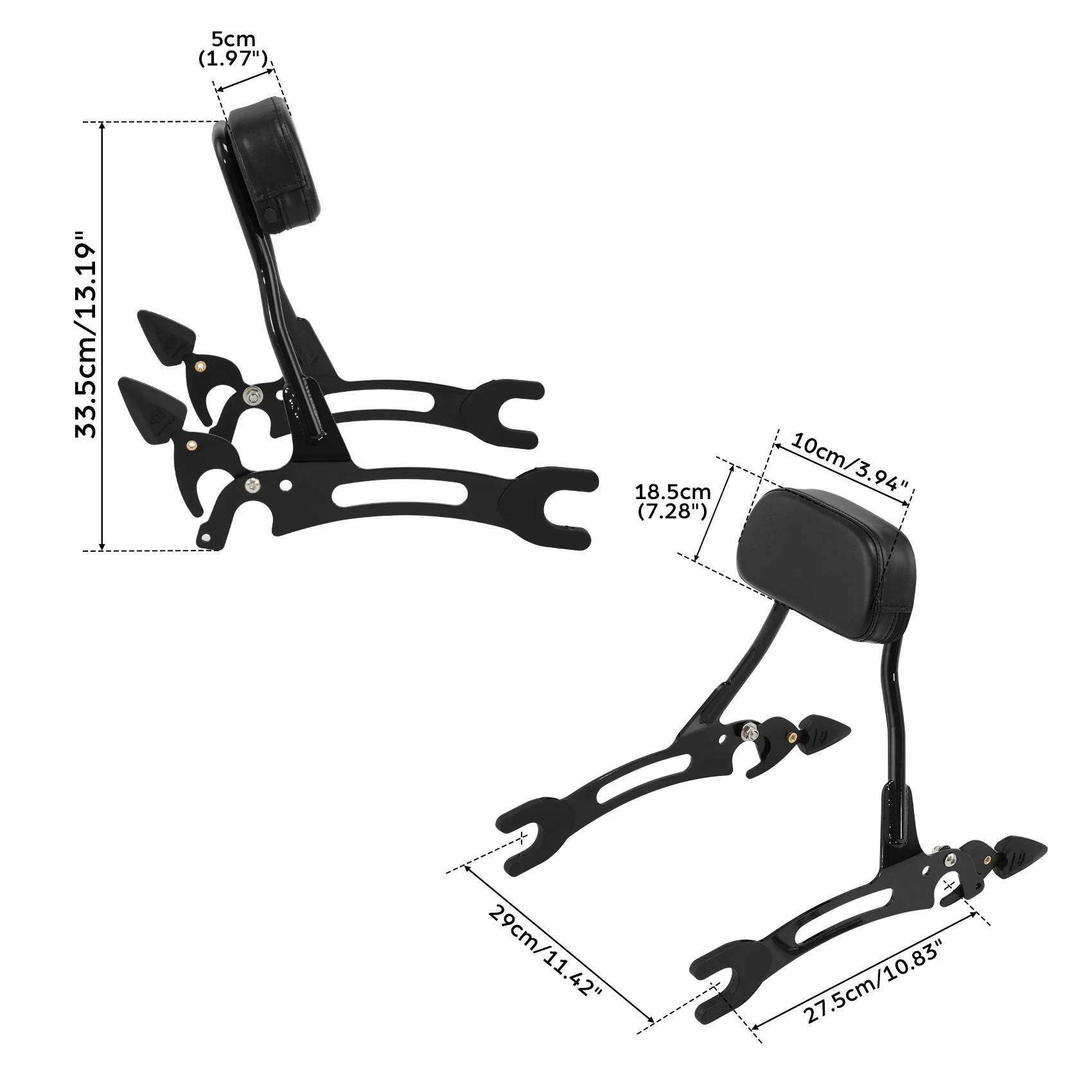 Quick Release Sissy Bar Backrest Pad For Indian Chieftain Dark Horse Springfield 2016-2024 Roadmaster Classic 2017-2018