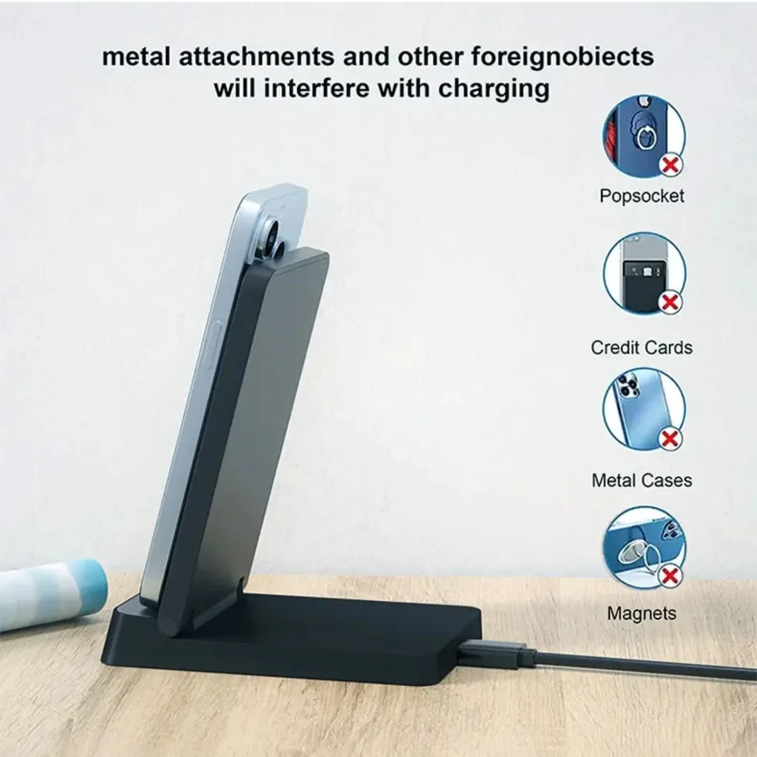 Foldable Magnetic Wireless Charging Stand Auto Adsorption Anti-slip for Desktop Office Home Travel for iPhone17 16 15 14 Charger
