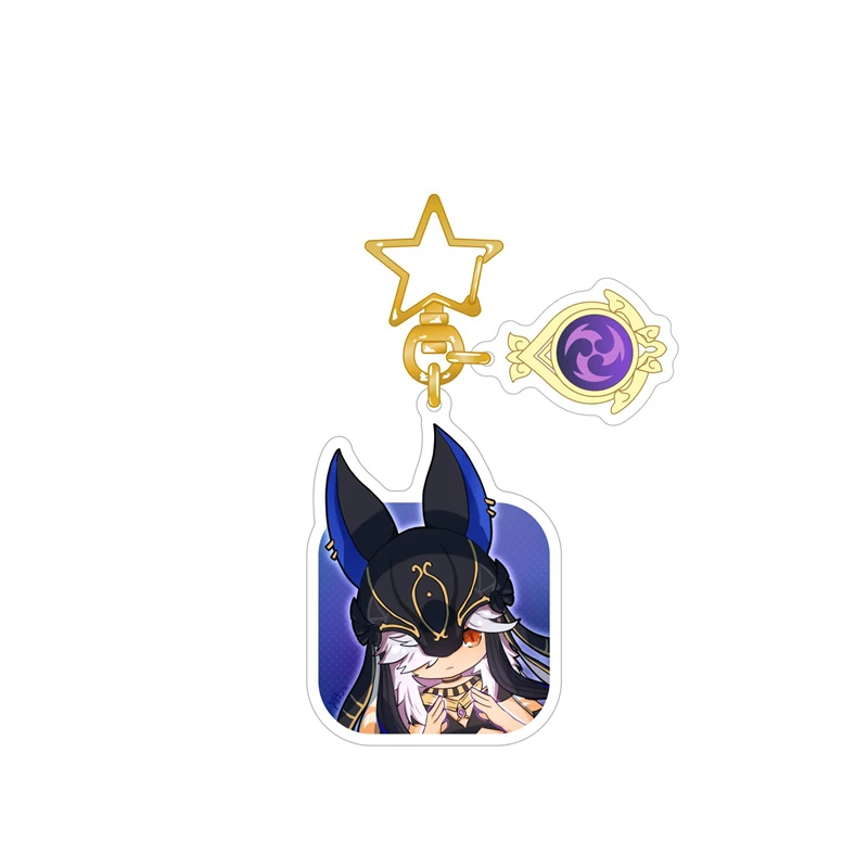 New Characters Star Key Chain Cyno Nilou Candace Collei Dori Tighnari Nahida Acrylic Pendant Impact Jewelry Wholesale