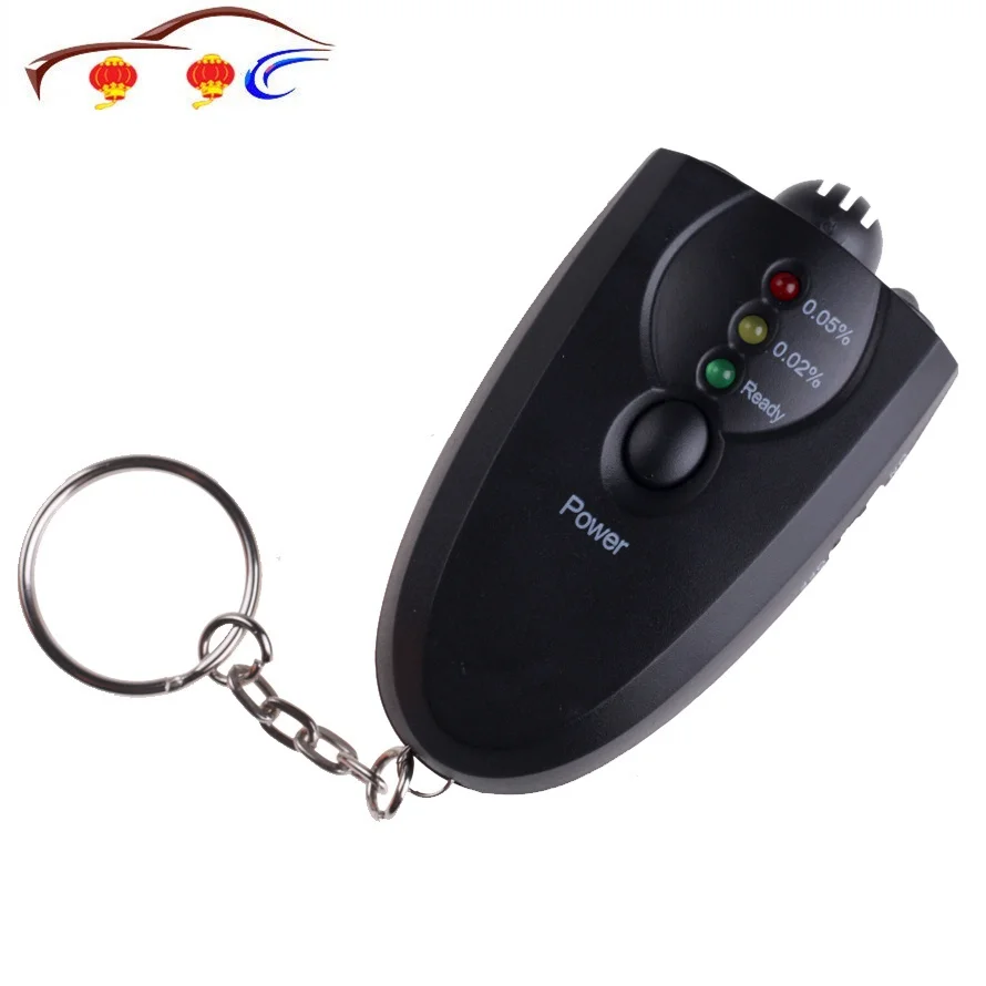 Professional Key Chain Alcohol Meter Analyzer Portable Keychain Red Light LED Flashlight Alcohol Breath Tester Breathalyzer