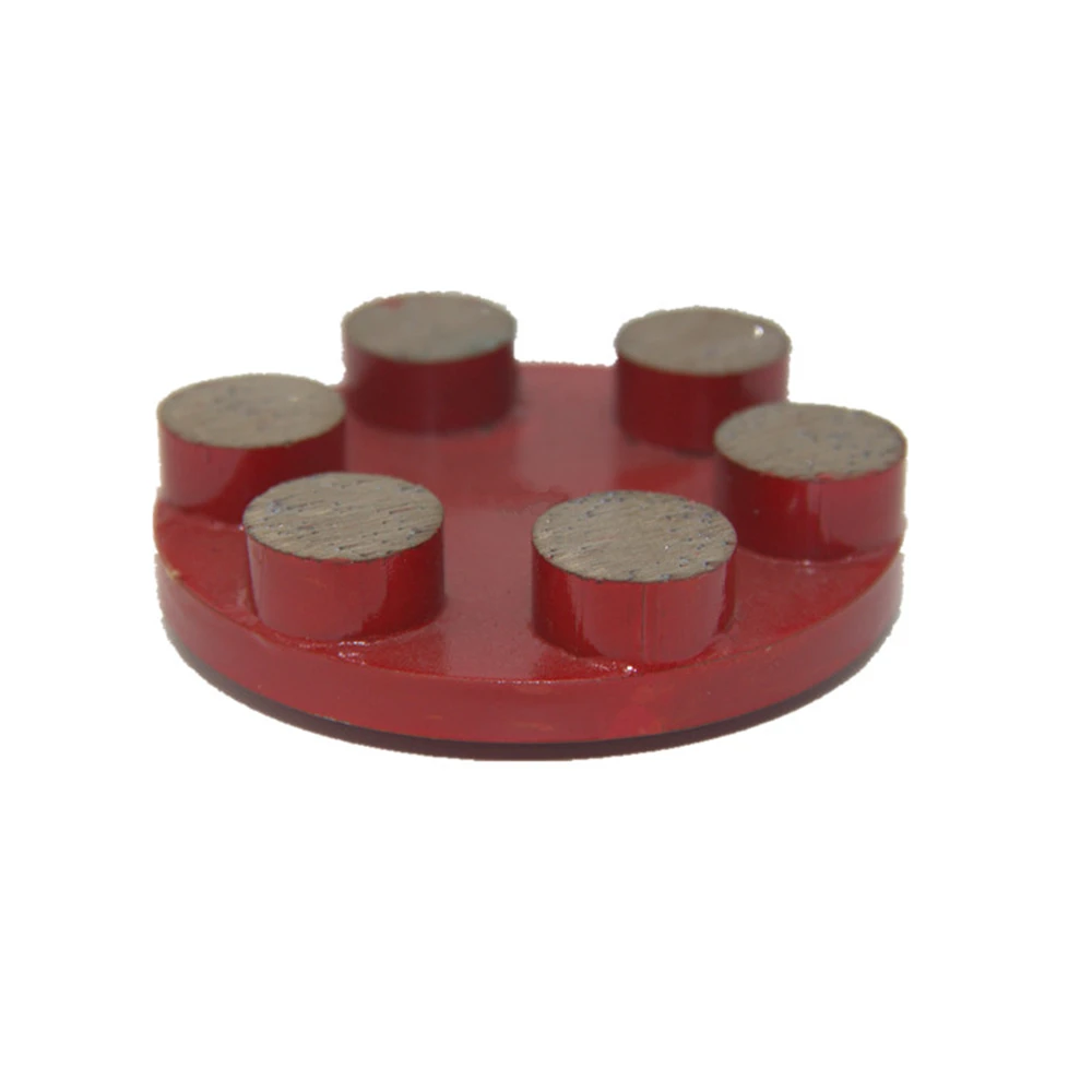 GD44 Red Color Medium Bond Concrete Grinding Disc 4 Inch Double Post Floor Polishing Cup Wheel with Six Metal Grinding Bars 9PCS