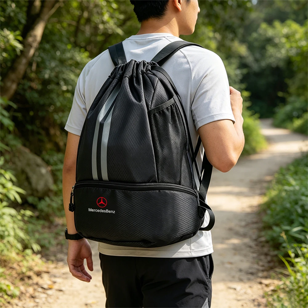For Mercedes Benz AMG A B C D GLB GLC W108 W168 W177 W190 C180 Car Styling Backpack Dual Shoulder Bag Organizer Tool Sports Bag view 3