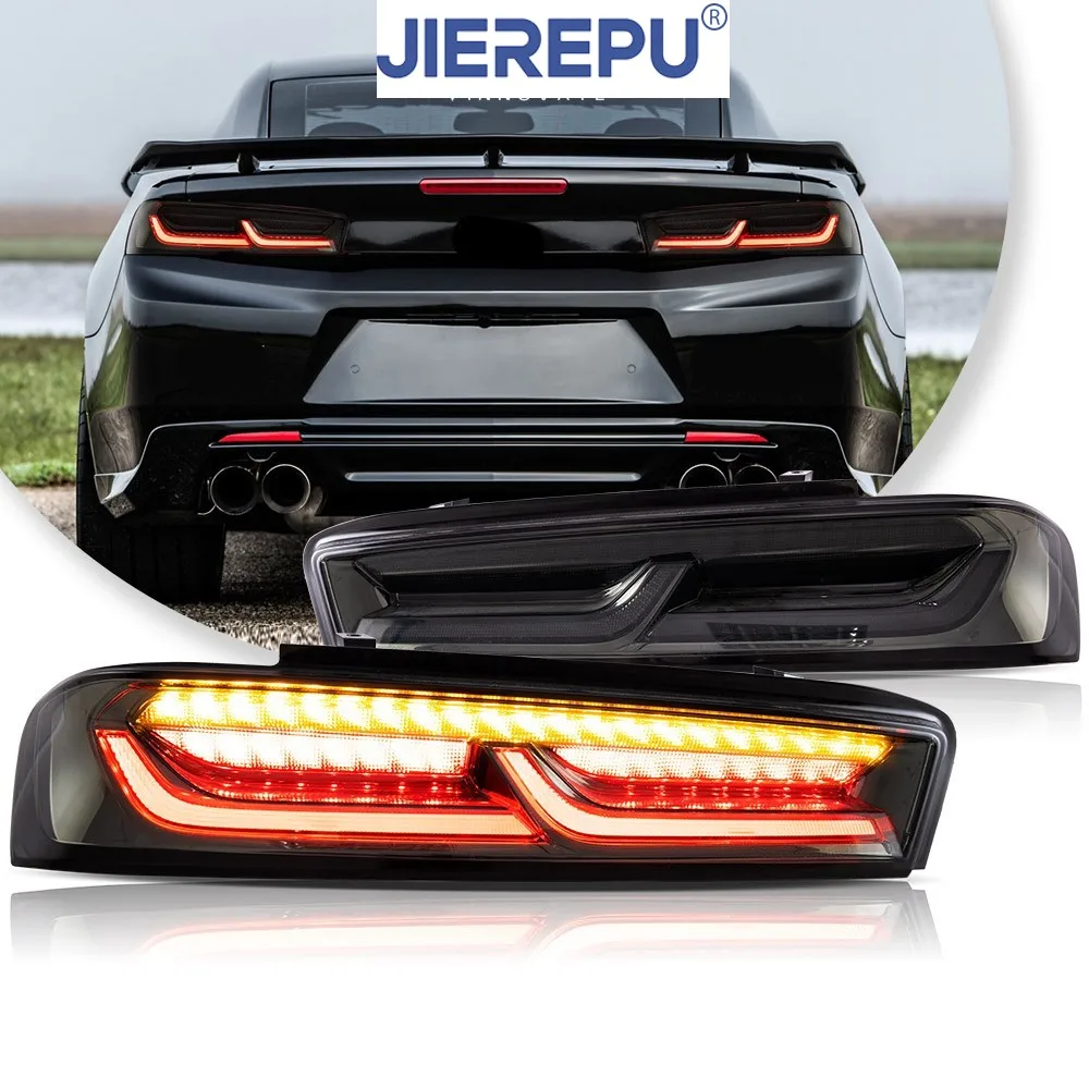 

2 шт. светодиодные задние фонари в сборе для Chevrolet Camaro 2016-2018 желтый Signa дымовые последовательные автомобильные фары аксессуары