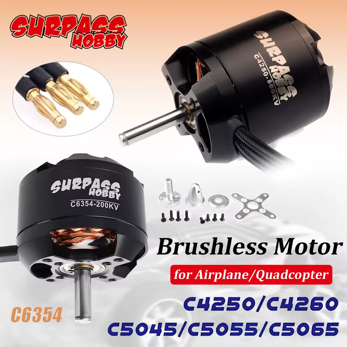 Surpass Hobby Motore Brushless C4250 C4260 C5045 C5055 C5065 14 Poli con Acc per Aerei UAV Multicotteri Aereo RC Elicottero