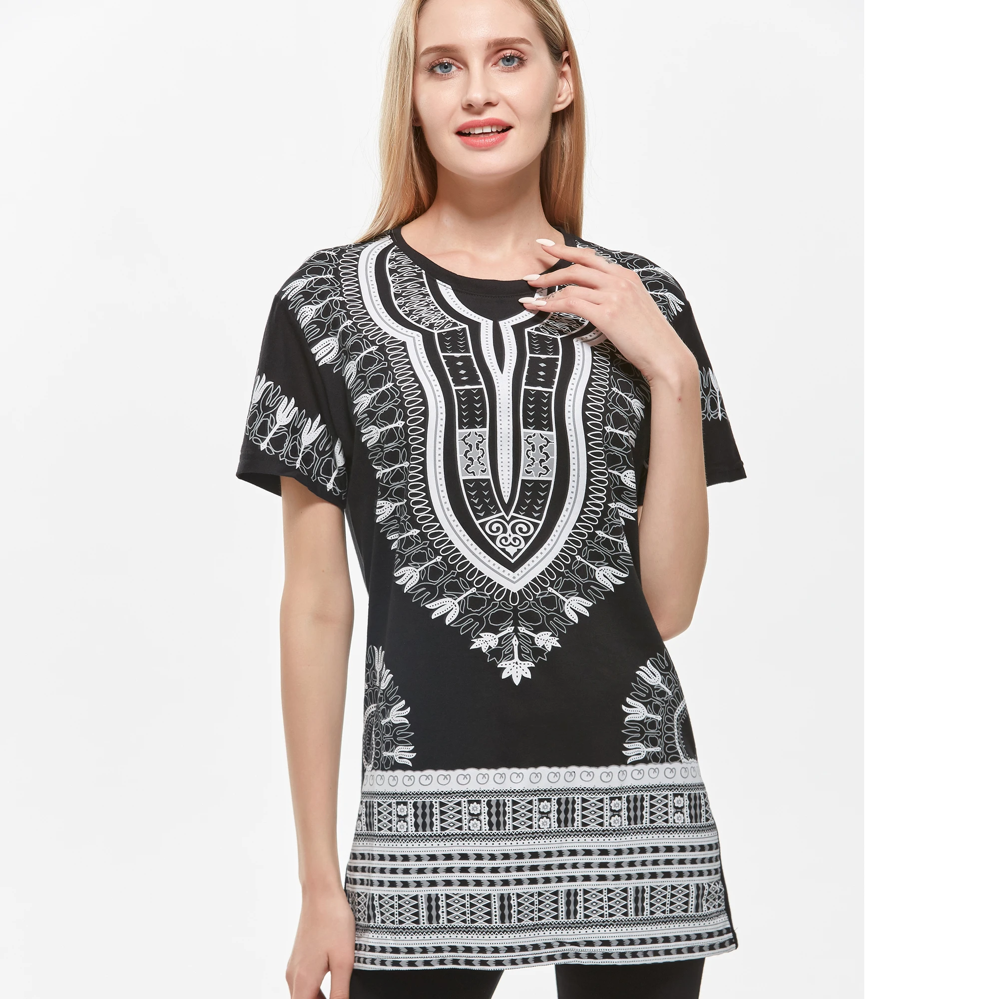 Larghezza del petto: 39.37 "lunghezza: 30.71" camicia africana Dashiki Unisex Africa tradizionale felpa con cappuccio Top vestiti taglia unica