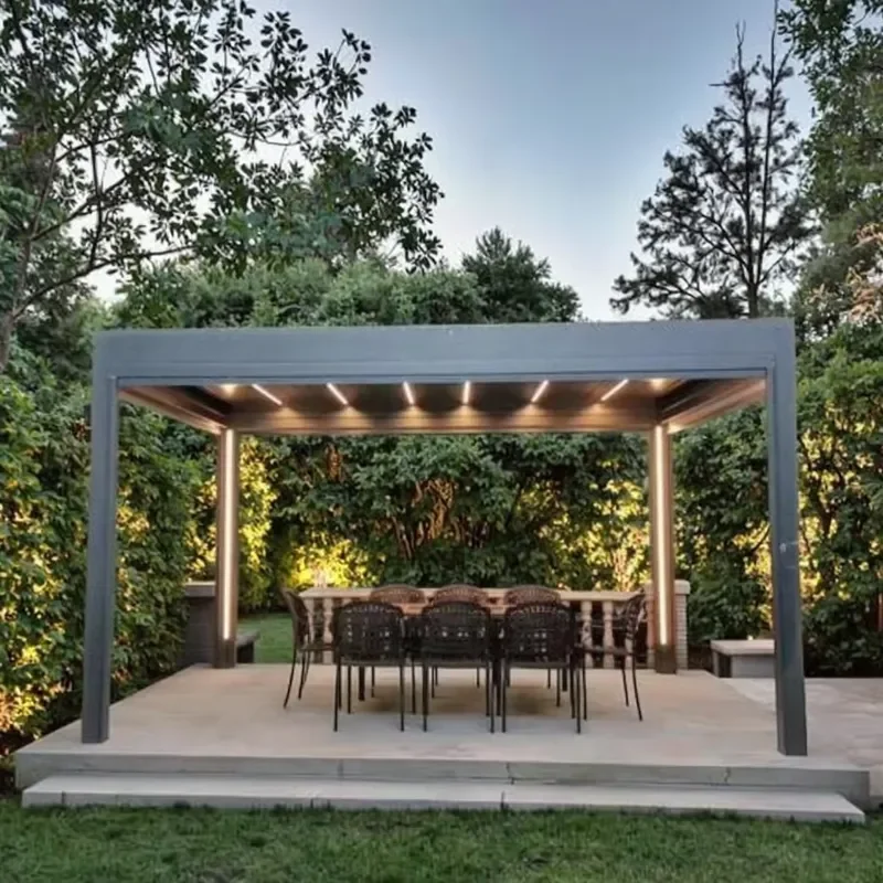 Waterproof Motorized Aluminum Pergola Canopy Gazebo with Louvers for Outdoor Balcony Garden Bioclimatic Use for Amas Luxury