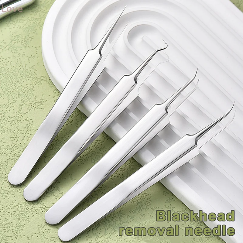 [L & P] Ferramenta removedora de cravo, extrator de manchas de acne, agulhas, pinça, limpador de poros, limpeza facial, ferramentas de cuidados com a pele