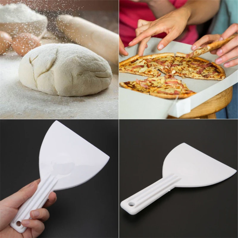 White Handle Plastic Scraper Butter Dough Cutting Machine DIY Baking Kitchen Chocolate Trimming Shovel