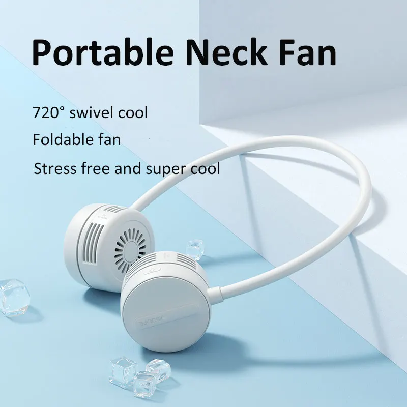 JISULIFE-ventilador de cuello portátil USB, sin aspas, ajustable, 360 °, manguera Flexible recargable por USB, manos libres, alrededor del cuello