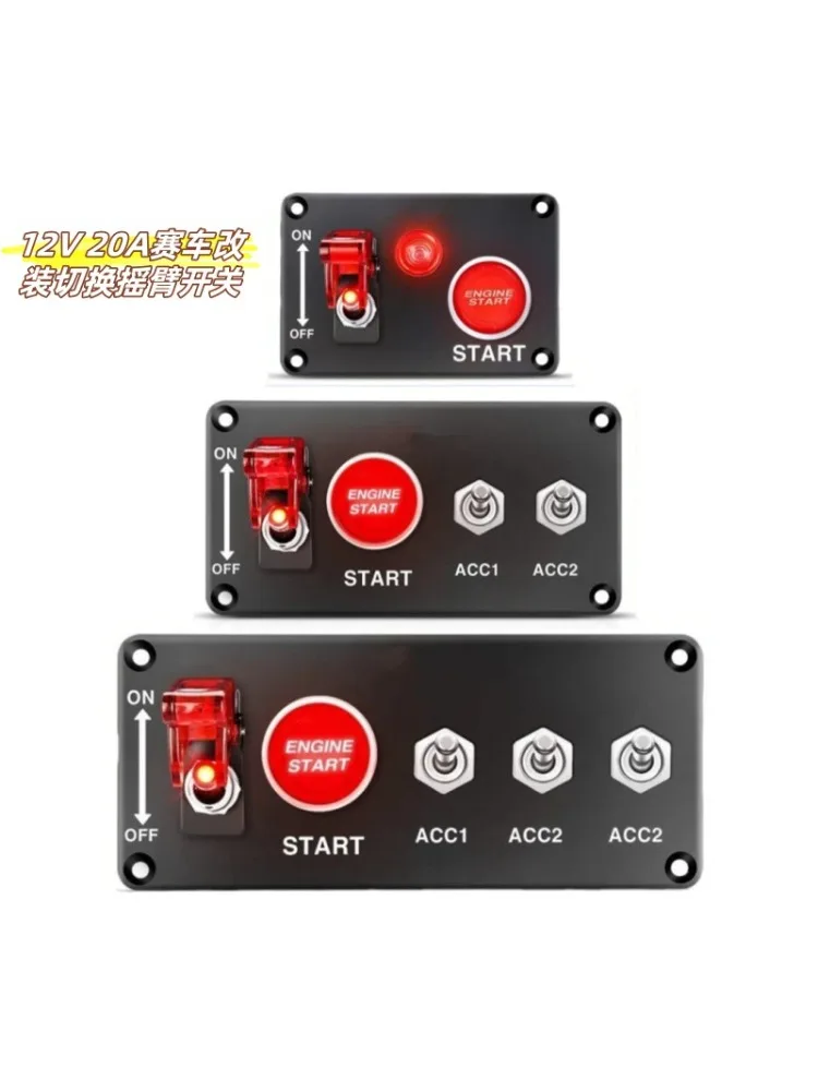 12V 20A Car Race Switch Panel with Start Button for Racing, RV, Boat, Marine Vehicle Accessories