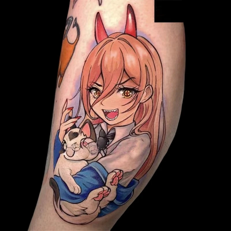 

Anime Cute Shaped Power Temporary Tattoos Arm Leg Waist Transfer Tattoo Body Art Waterproof Fake Tattoo Stickers for Woman Men