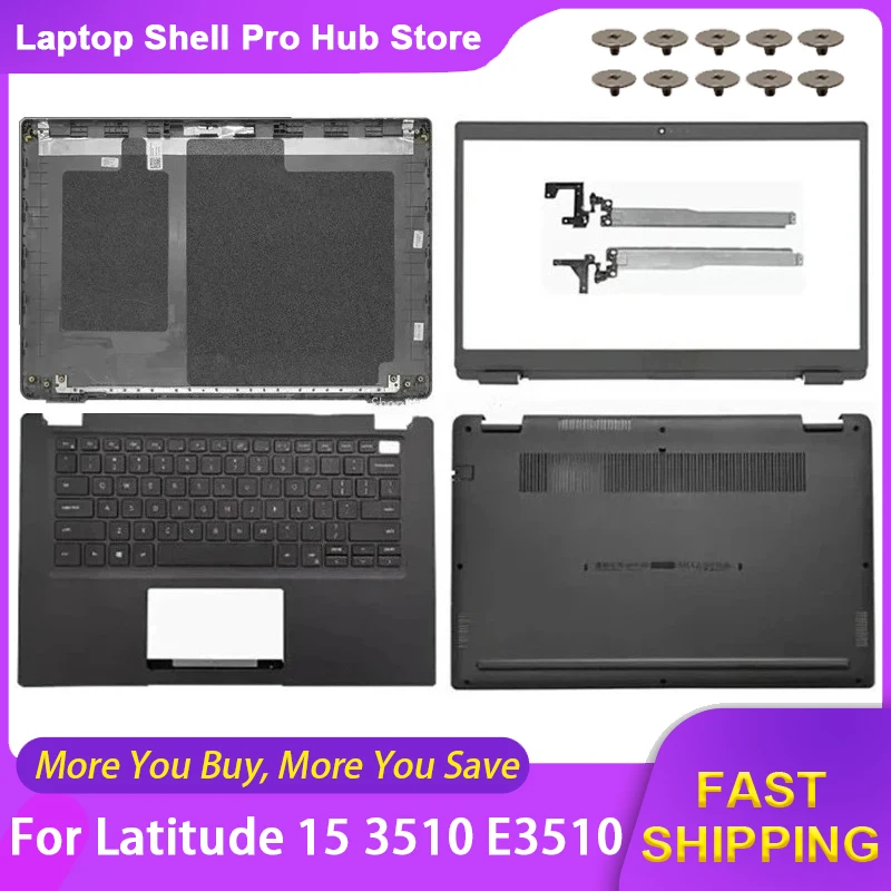 Neues Laptop-Gehäuse für Dell Latitude 15 3510 E3510 LCD-Rückabdeckung, obere Handballenauflage, unteres Gehäuse 08XVW9 0PG2XT 0GCK6R 0JYG4Y 0MH24R