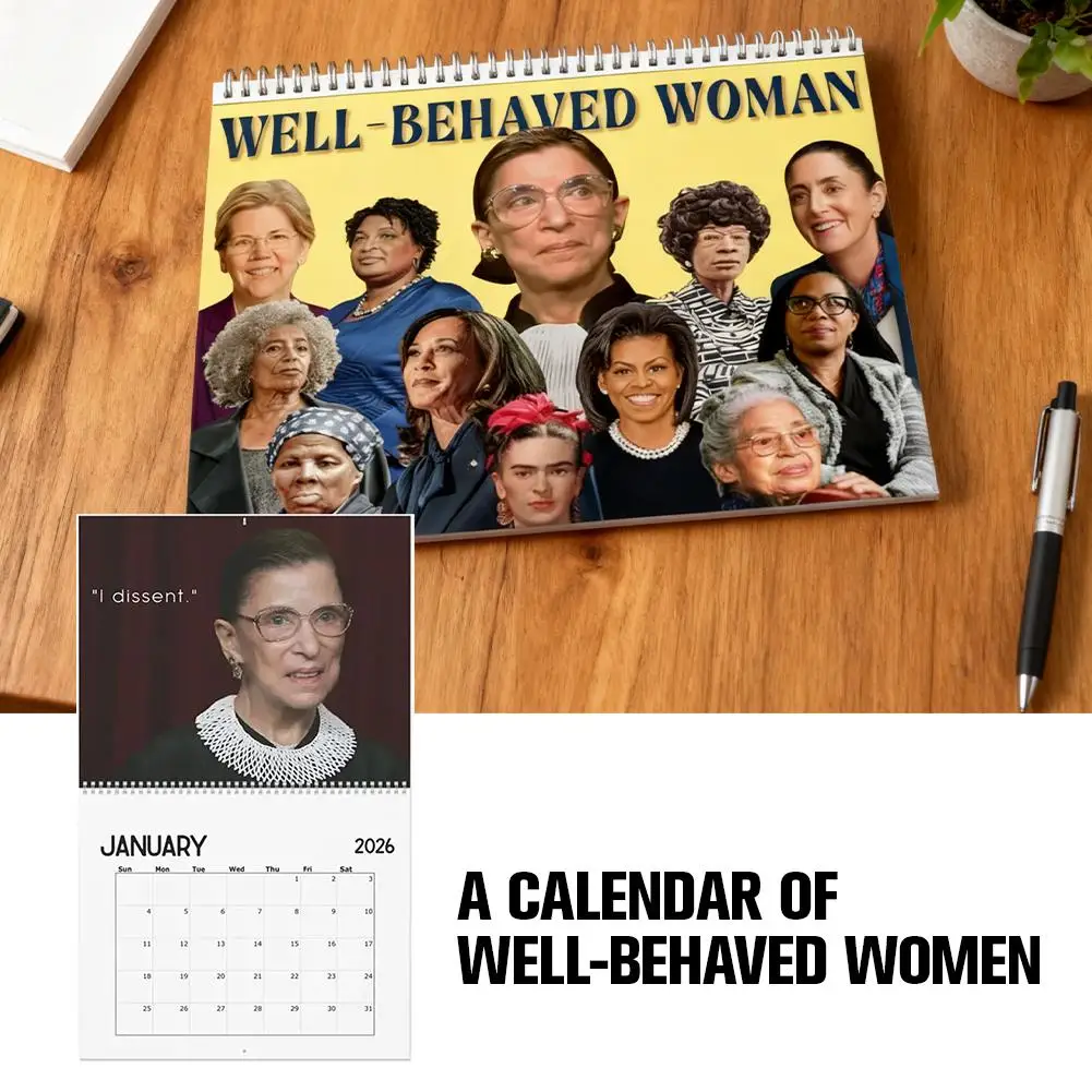 

Well-Behaved Women Rarely Make History 2026 Calendar, Funny Desk Calendar, Office Decor with Quotes, Gift for Her
