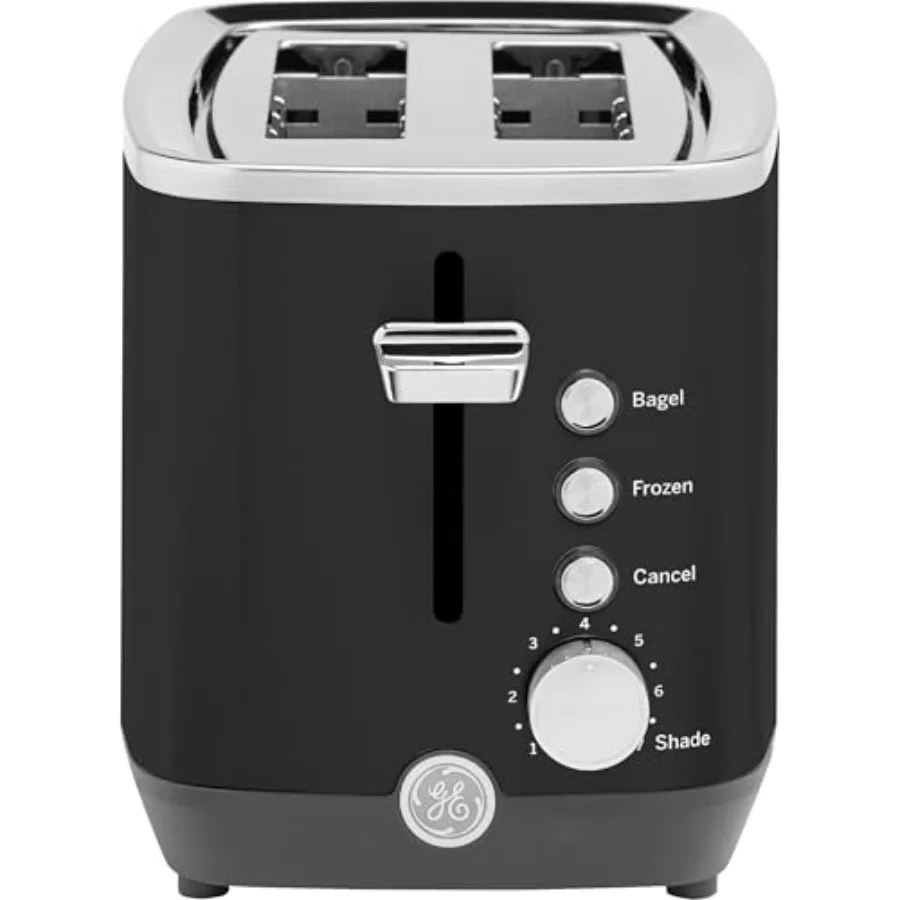 

2 Slice Black Stainless Steel Toaster Extra Wide Slots for Toasting Breads Biscuits Waffles More 7 Adjustable Shade Settings Re