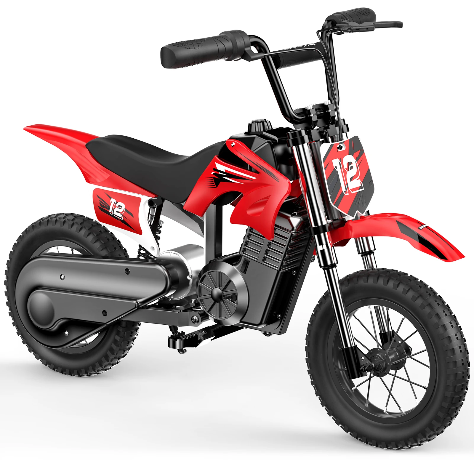 A12 Kids E-Moto Speelgoed met 350W Motor, 22km Bereik, 36V5.2Ah Batterij, 3 Snelheden, Dubbele Remmen, Schokdempers, LED Verlichting voor Buitenpret