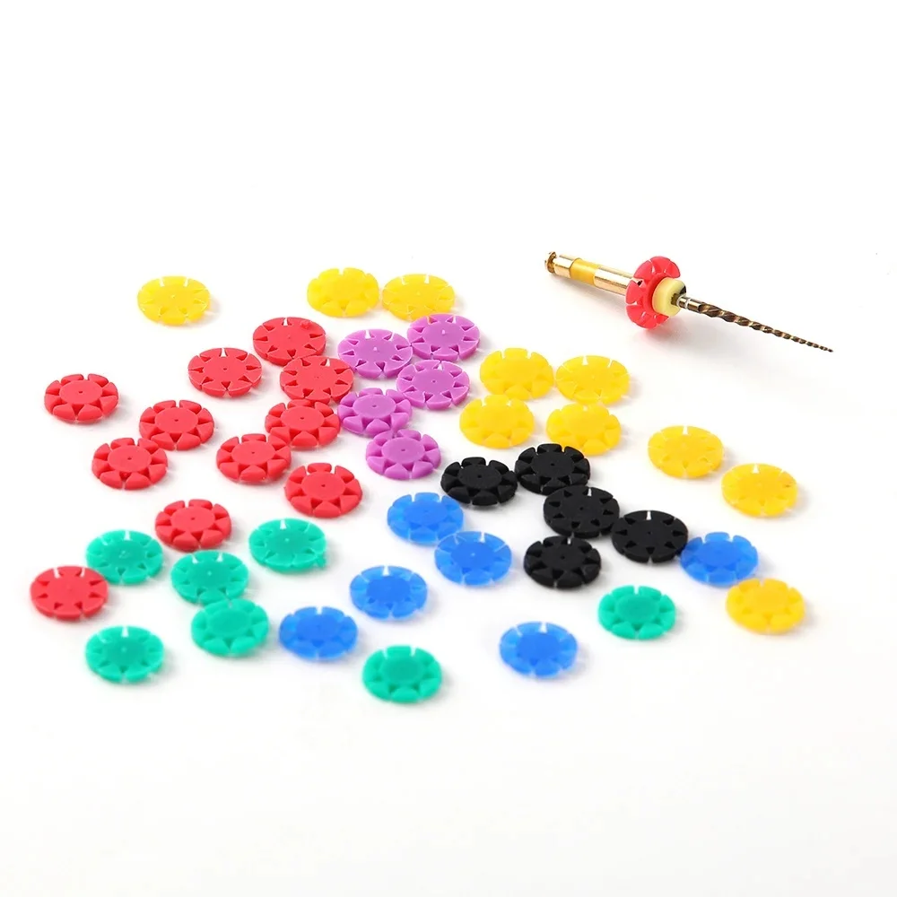 100pcs Dental Root Canal File Disinfection Marking Circle Ring Silicone Counting Stopper