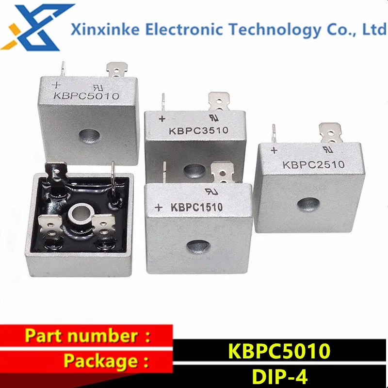 1PCS KBPC5010 KBPC1510 KBPC2510 KBPC3510 DIP-4 15A 25A 35A 50A 1000V Diode Bridge Rectifier