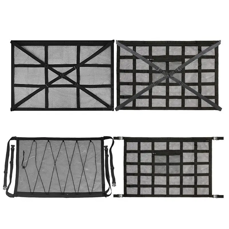 Car Roof Storage Organizer Automotive Ceiling Cargo Net Pocket Mesh Car Camping Accessories Storage Bag Roof Tent