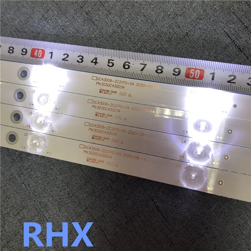 9 مصباح ل 43PFF5021 43PFF5011 T4312M LD43V22S DLED43GC4X9 DLED43GC 4X9 GC43D09-ZC23FG-01 ZC21FA الألومنيوم 100% جديد