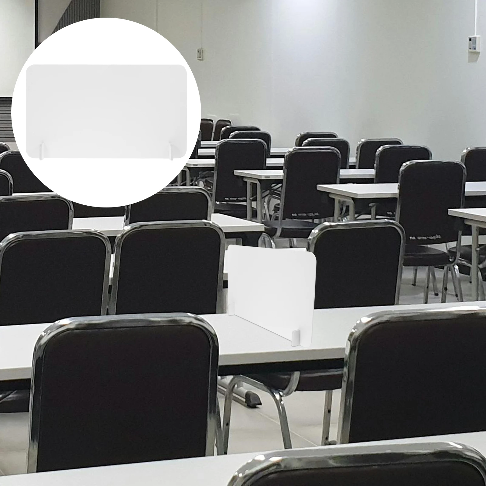 

Anti-Droplet Partition Board PVC Sneeze Guard Isolation Divider Spray Proof Wear Resistant Break Resistant Round for Office