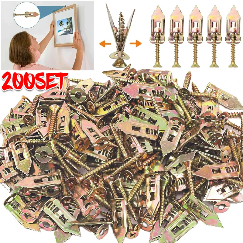 Self Drilling Drywall Anchors Kit Heavy Duty Metal Expansion Bolts Gypsum Dowel Drywall Anchor Picture Frame Fixing Fasteners