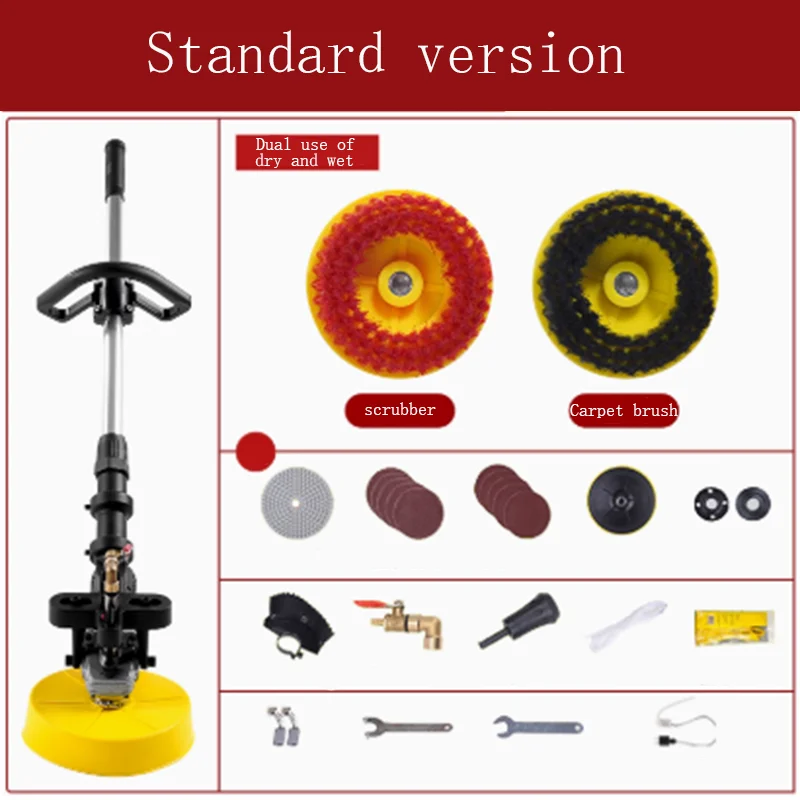 جهاز غسيل كهربائي محمول للرطب والجاف، سجادة دفع يدوية، أداة فرشاة الأسنان، معدات تنظيف الشرفة الرخامية المحمولة #6