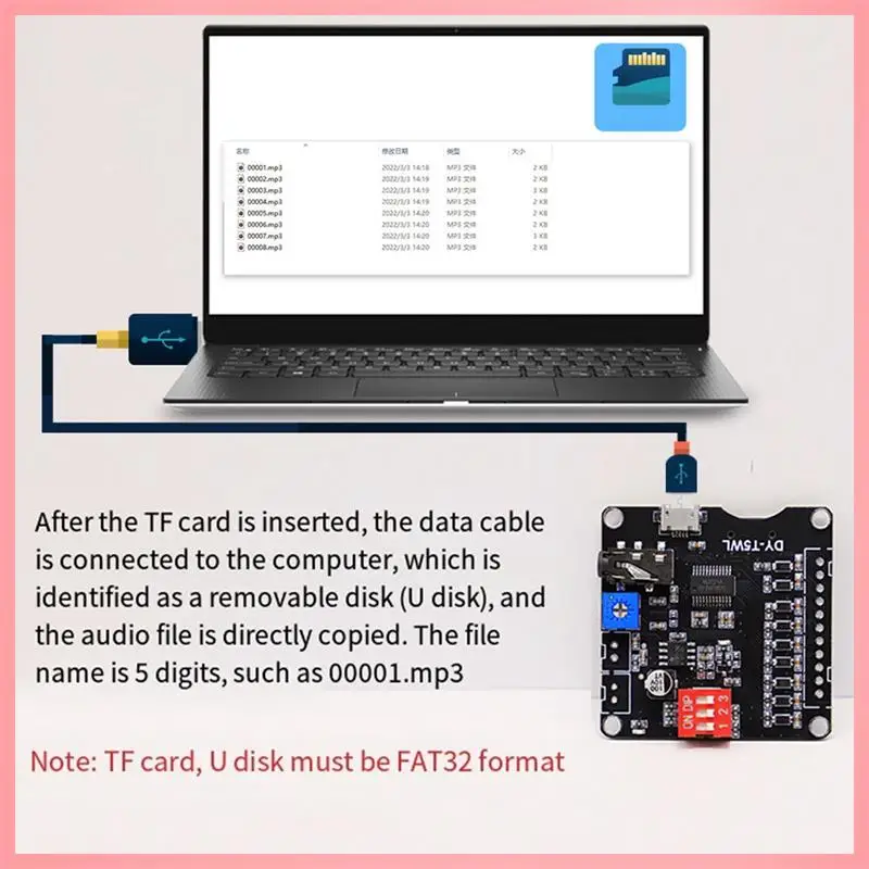 

N91R-5W Power Voice MP3 Playback Control Module One-To-One Triggering TF Memory Card U Disk Custom Audio T5wl
