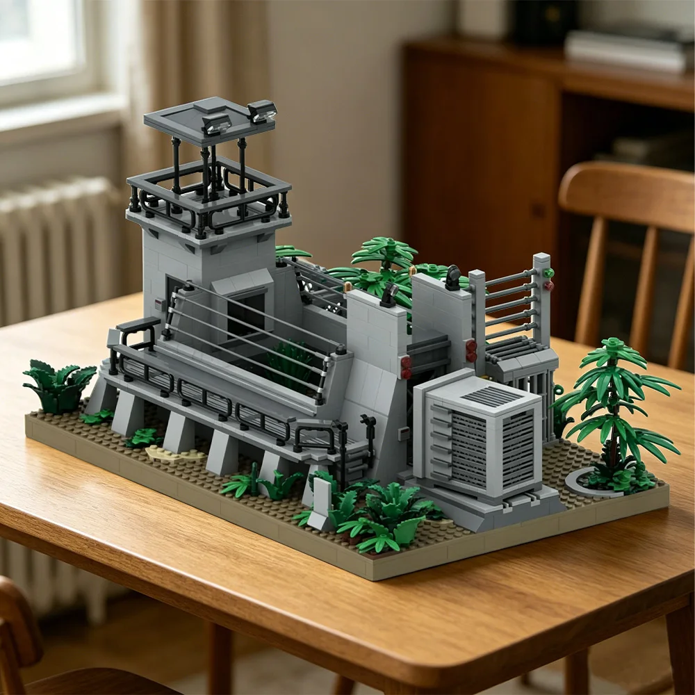 

MOC Jurassic Raptor Cage Bricks Jurassic Raptor Cage Architecture Building Blocks Model Assembly Toys Kids DIY Birthday Gifts