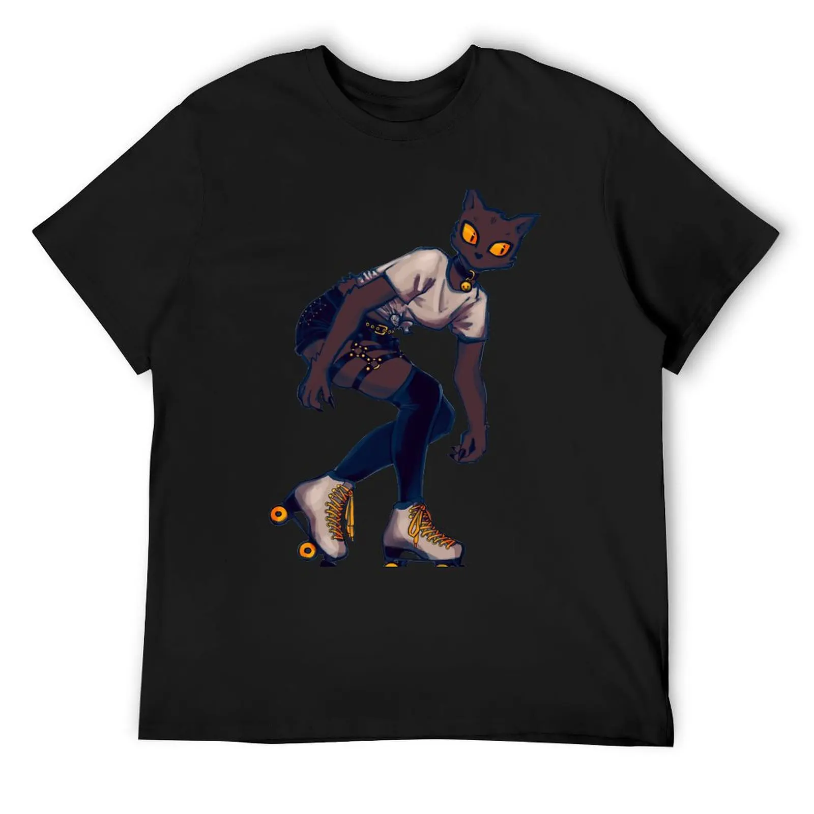

Roller Skater Cat Girl T-Shirt anime clothes Man t-shirt mens clothing