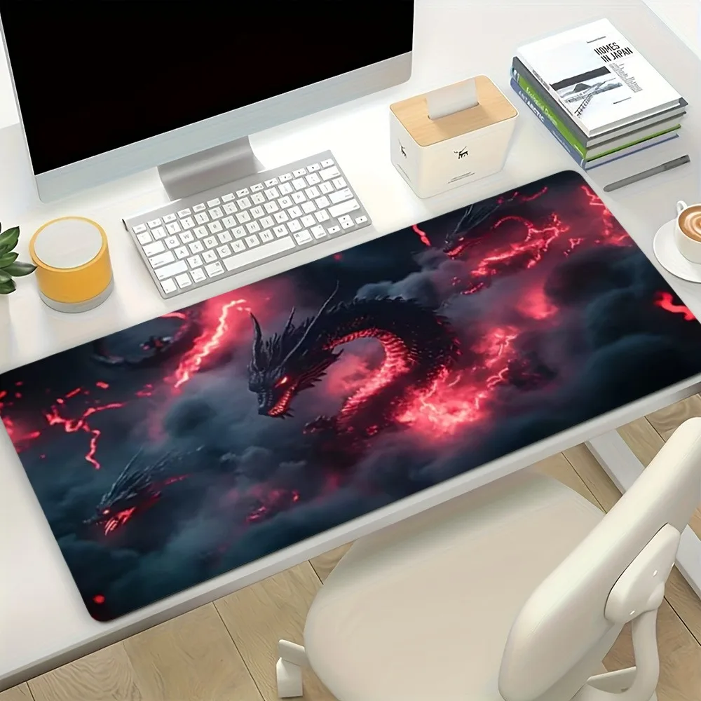 Esports game mouse pad,featuring Red Flame Multiheaded Dragon artistic design alfombrillas gaming alfombrillas para escritorio view 3