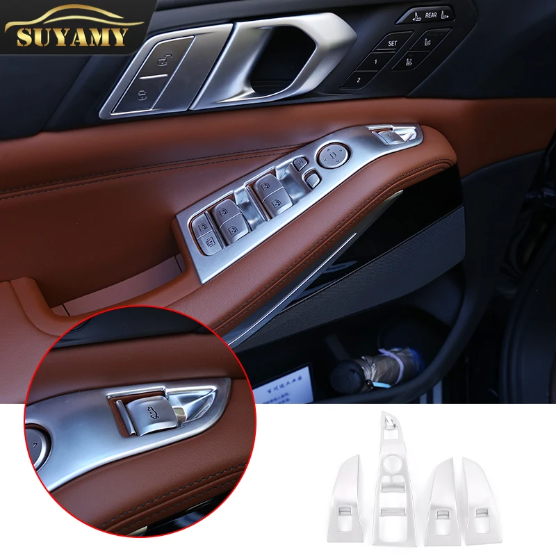 

Car Styling For BMW X5 G05 X7 G07 2019-2022 LHD Car Window Glass Lift Switch Panel Armrest Trim Cover Interior Accessories