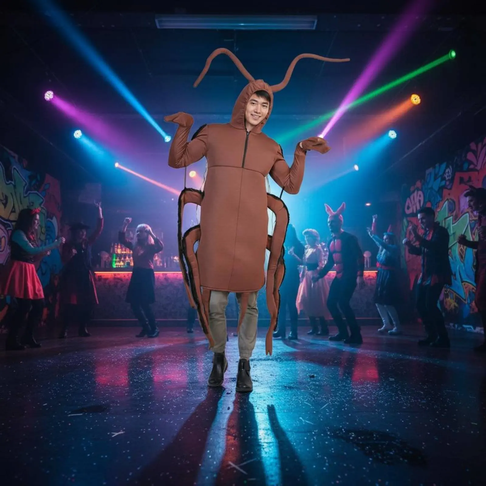 

Roach Costume Loose Fit Roach Jumpsuit Roach Onesie Comfortable Material Grown-up Roach Jumpsuit Fastener Closure for Halloween